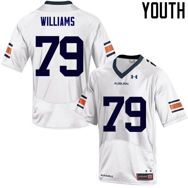 Youth Auburn Tigers #79 Andrew Williams College Football Jerseys Sale-White - Click Image to Close